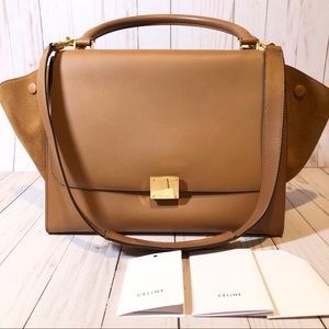 Celine Trapeze Calfskin Handbag, Tan. AUTHENTIC!